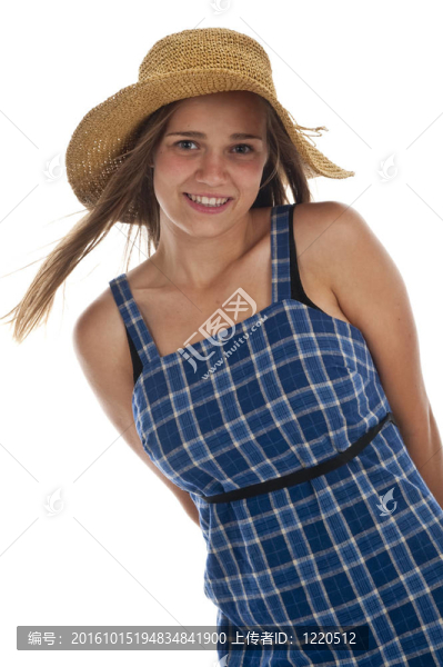 可愛的少女戴帽子的女孩