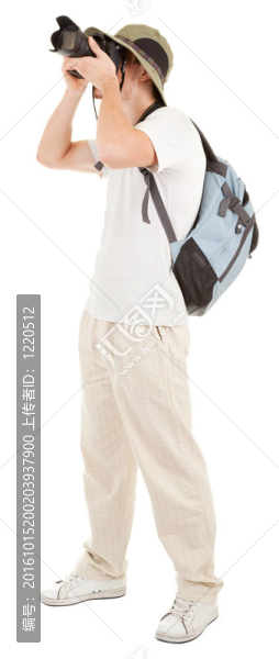 帶相機(jī)的年輕游客