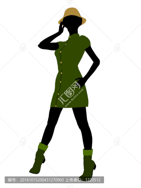 美國(guó)黑人休閑女性剪影