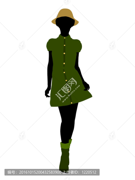 美國黑人休閑女性剪影