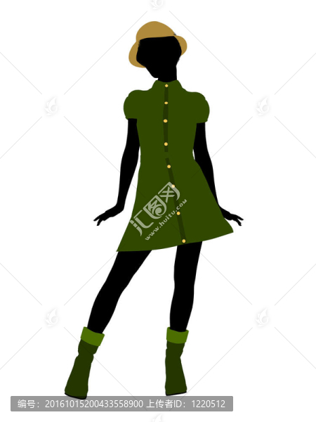 美國黑人休閑女性剪影