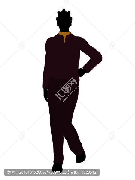 美國黑人休閑女性剪影