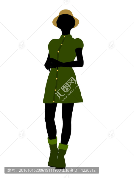 美國黑人休閑女性剪影
