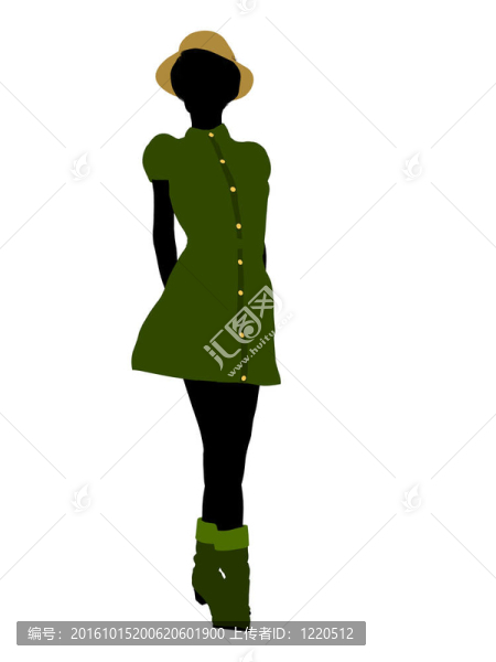 美國黑人休閑女性剪影
