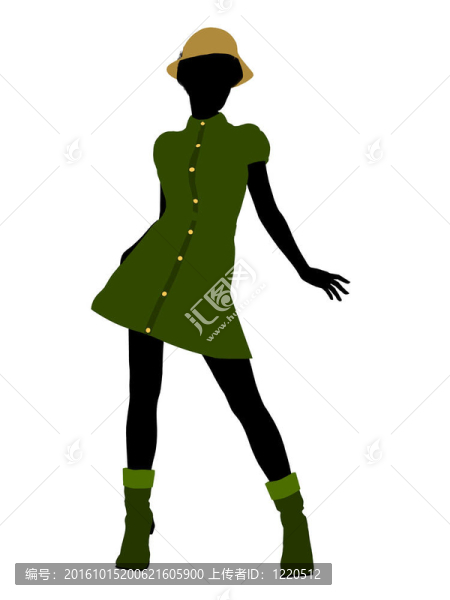 美國黑人休閑女性剪影