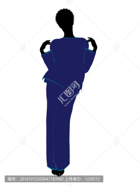 非洲裔女性內(nèi)衣剪影