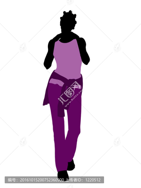 非洲裔女性插畫剪影