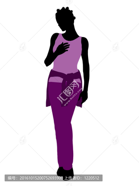 非洲裔女性插畫剪影
