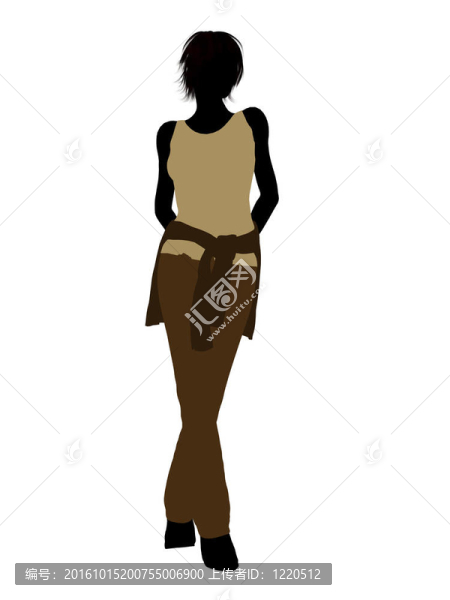 女人的插圖剪影