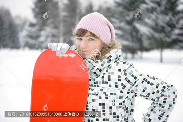 女孩snowborder