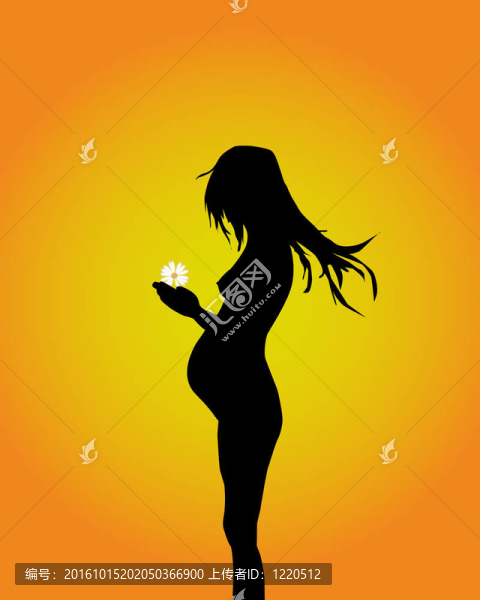 懷孕婦女的剪影