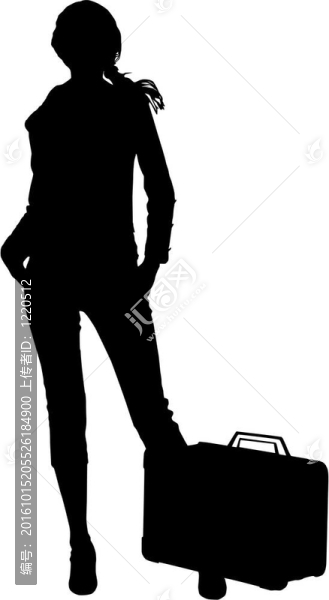 旅行的女人剪影