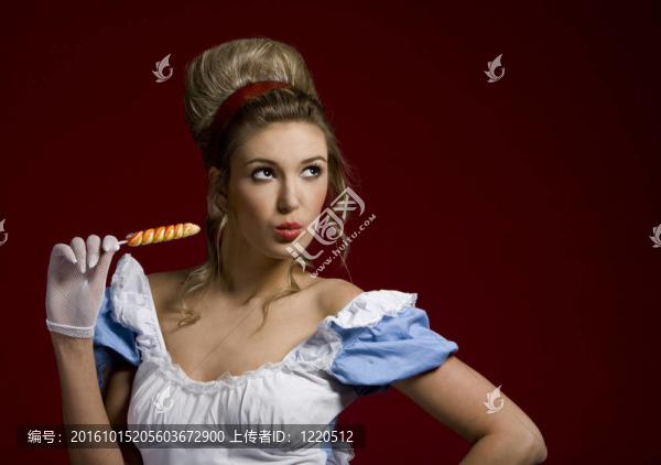 Lollipop。釘上工作室的女人的肖像