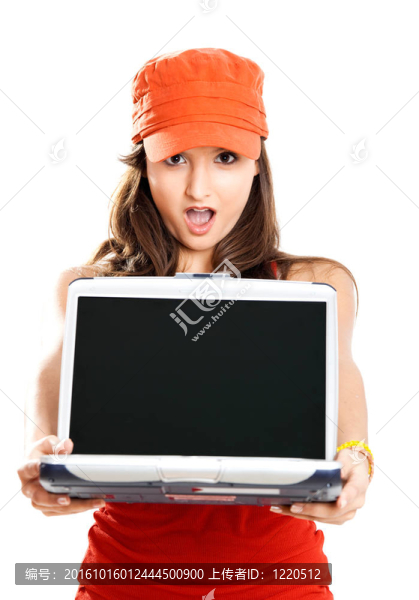 帶筆記本電腦的女孩