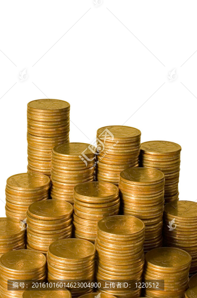 白色背景下的金幣