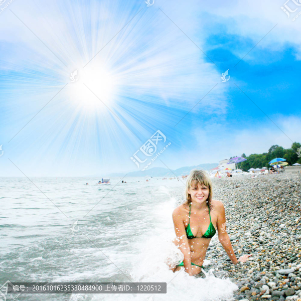 在海上