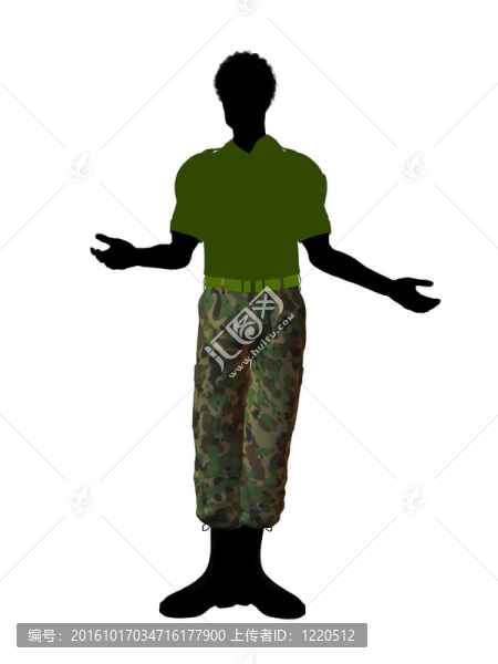 非洲裔美國(guó)士兵剪影