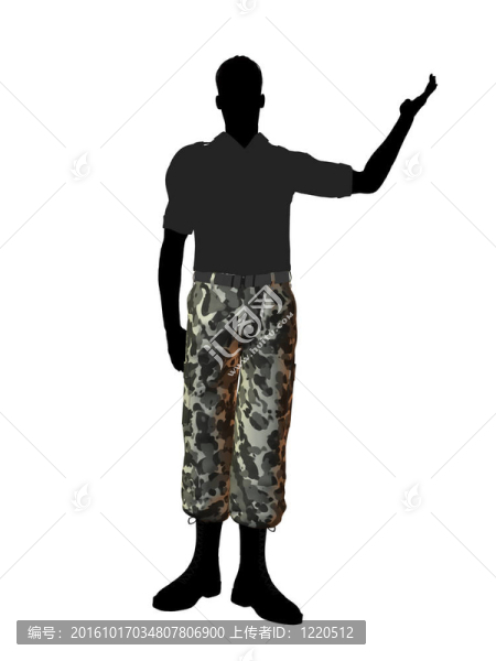 男性士兵剪影
