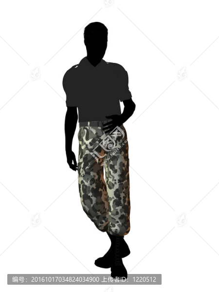 男性士兵剪影