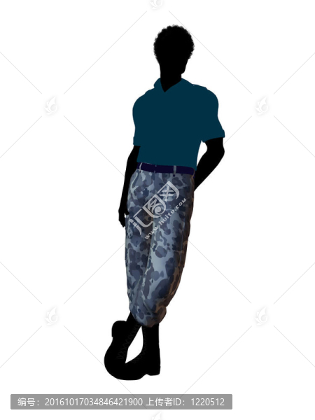 非洲裔美國士兵剪影