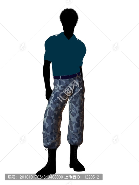 非洲裔美國(guó)士兵剪影