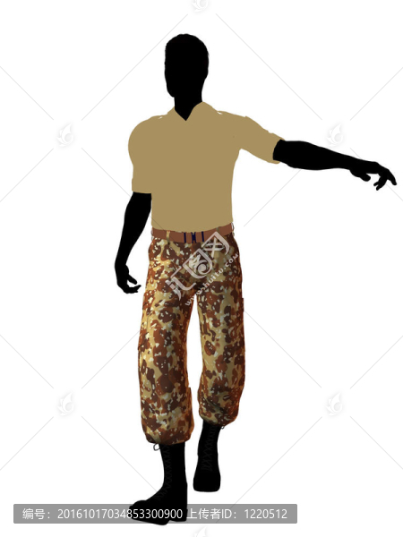 男性士兵剪影