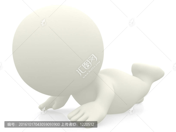 3D人躺在地板上
