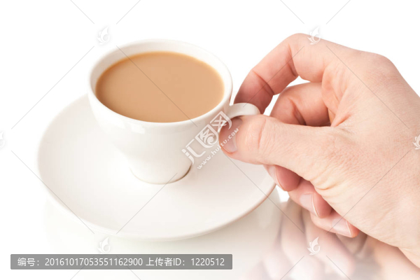 帶手的咖啡杯