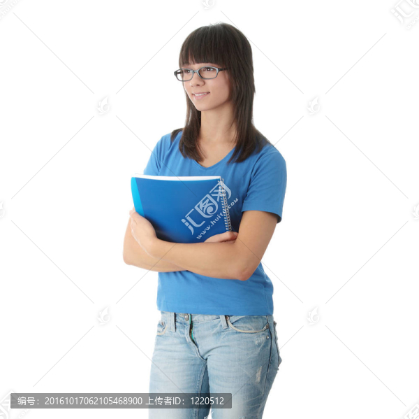 帶便簽的青少年女生