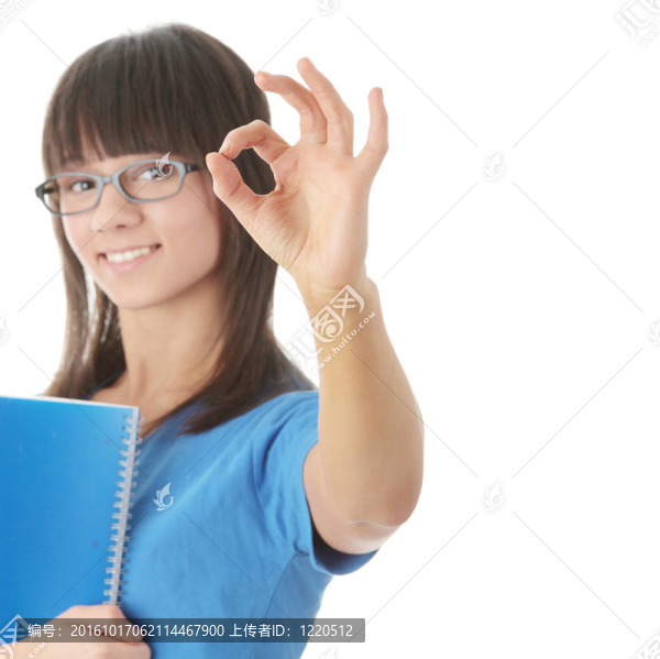 帶便簽的青少年女生