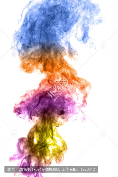 彩色的煙霧在白色的背景