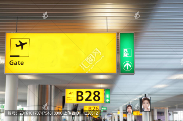 機(jī)場(chǎng)大門廳W分隔開的標(biāo)志