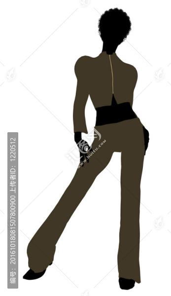 非洲裔女性辦公室插圖剪影