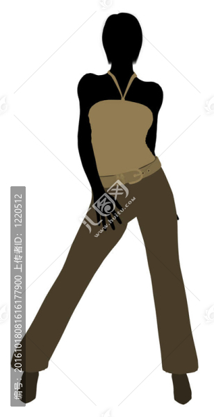 女性辦公插畫剪影