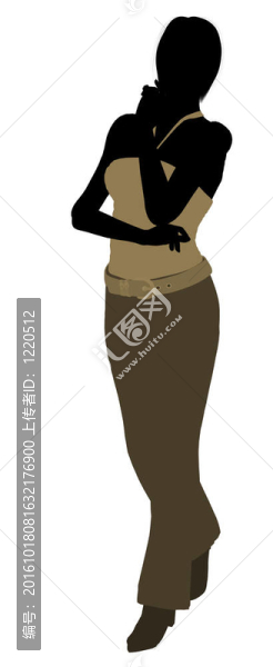 女性辦公插畫剪影
