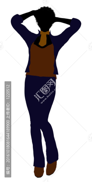 非洲裔女性辦公室插圖剪影
