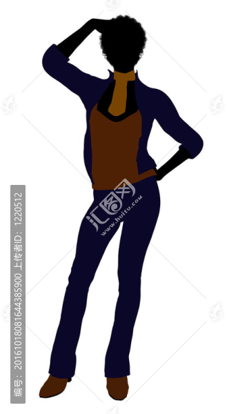 非洲裔女性辦公室插圖剪影