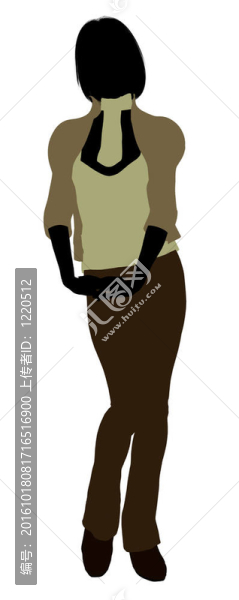 女性辦公插畫(huà)剪影