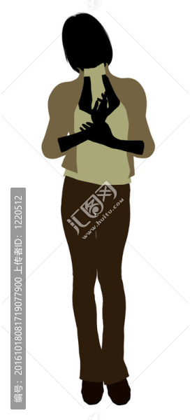 女性辦公插畫剪影