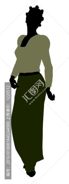 非洲裔女性辦公室插圖剪影