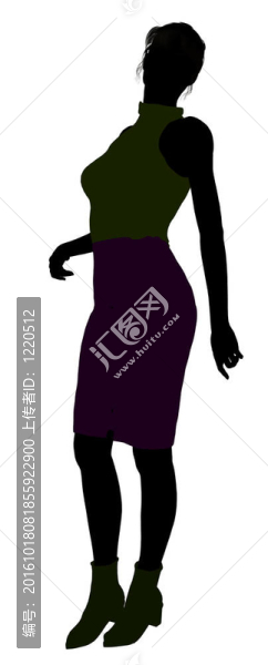 女性辦公插畫剪影
