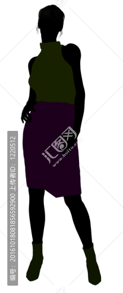 女性辦公插畫剪影