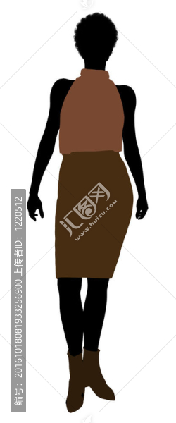 非洲裔女性辦公室插圖剪影