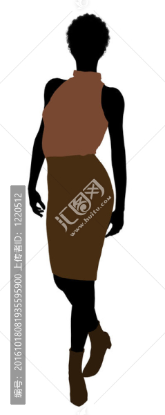 非洲裔女性辦公室插圖剪影