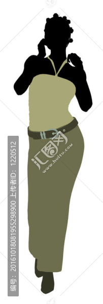 非洲裔女性辦公室插圖剪影