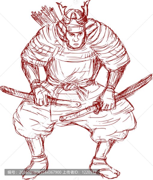 武士戰(zhàn)士與劍在戰(zhàn)斗姿態(tài)