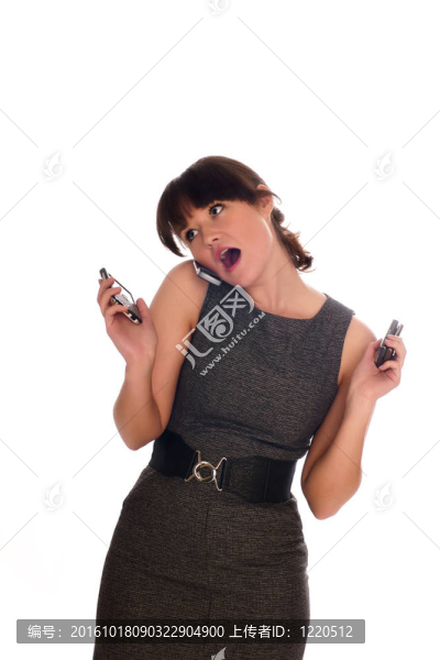 美麗的女商人說手機(jī)的人