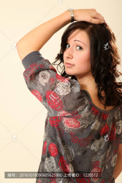 美麗的Young,Brunette,Woman
