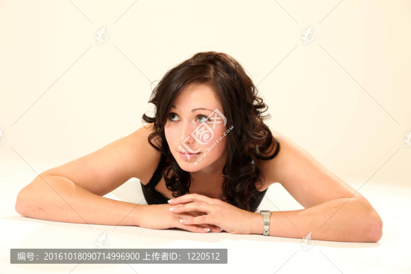 美麗的Young,Brunette,Woman