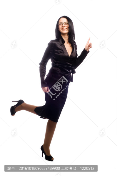 戴眼鏡的年輕女商人
